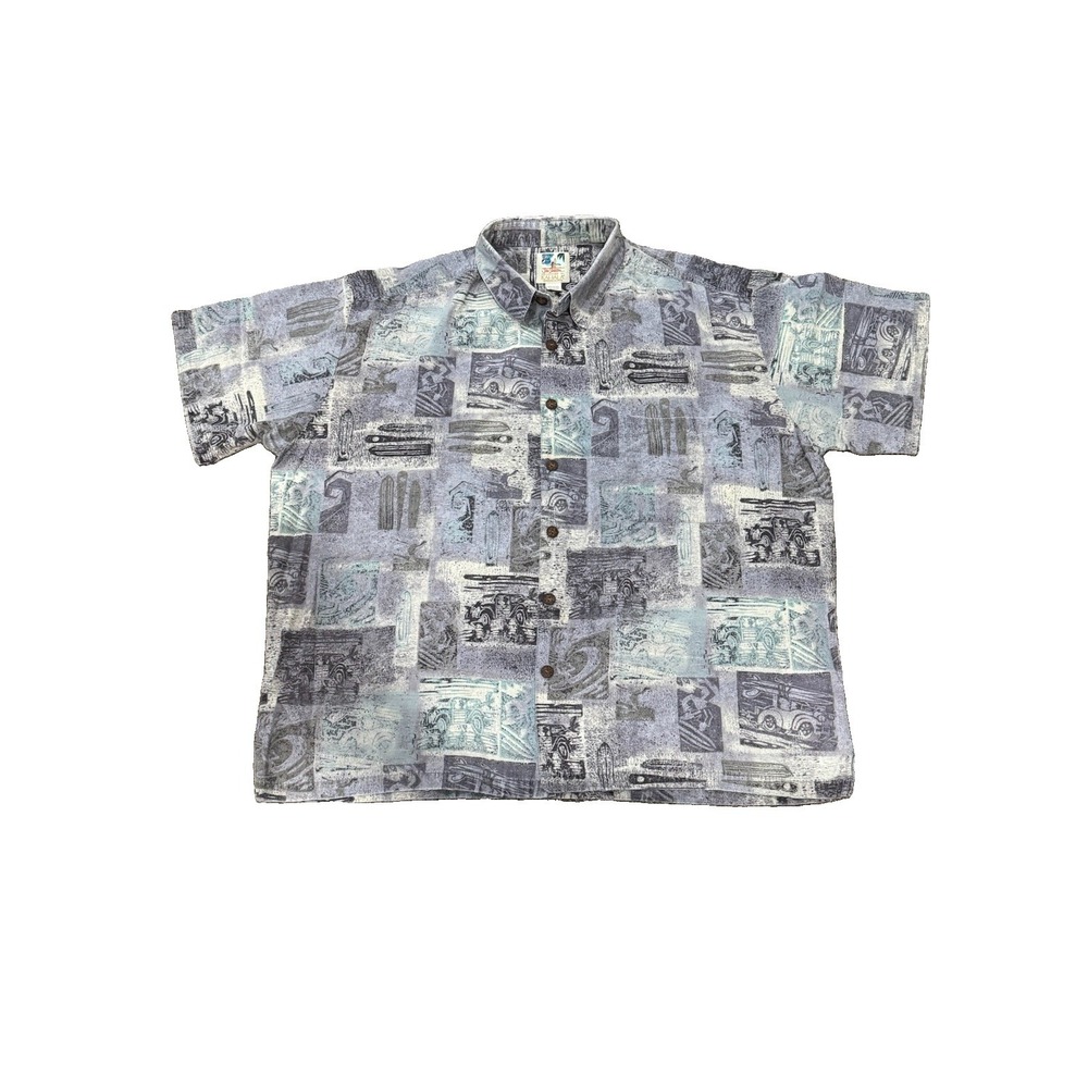 John Severson Collection Kahala Hawaiian Shirt Surfboards Surfers Beach Size 2XL